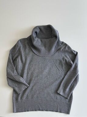 Cable and Gauge Gray Cowl Neck Sweater Top - L